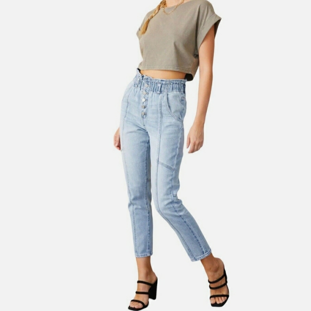 Kancan Bronte Ultra High Rise Paperbag waist Mom Jeans size 30